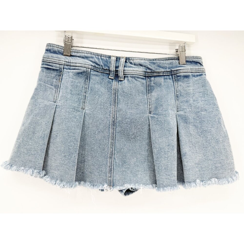 GB Pleated Denim Mini Skort Sz S in Light Blue - Picture 3 of 10